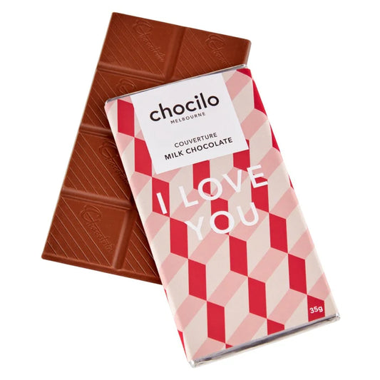 "I Love You" Milk Chocolate Block