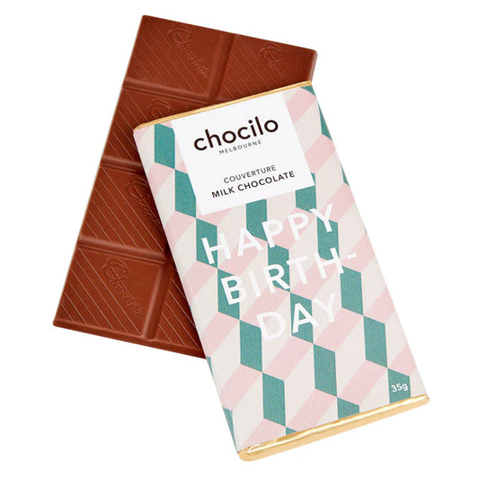 "Happy Birthday" Milk Chocolate Block