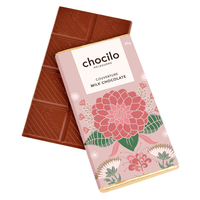 "Floral Pattern" Milk Chocolate Block