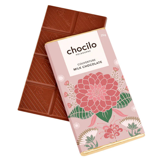 "Floral Pattern" Milk Chocolate Block